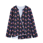 American Flag Ribbon Pattern Print Long Sleeve Short Coat
