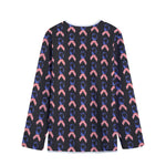 American Flag Ribbon Pattern Print Long Sleeve Short Coat