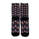 American Flag Ribbon Pattern Print Long Socks