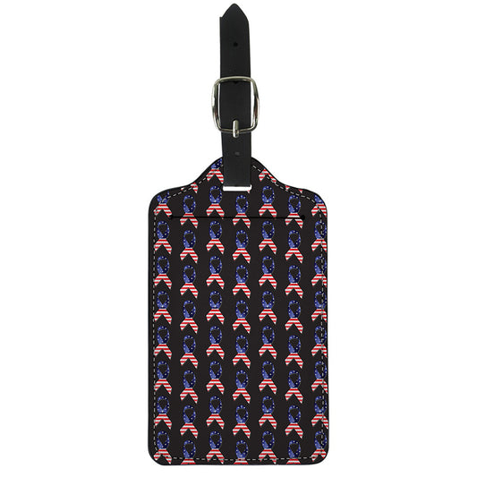 American Flag Ribbon Pattern Print Luggage Tag