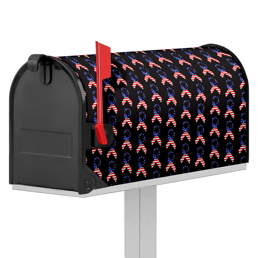 American Flag Ribbon Pattern Print Mailbox Cover