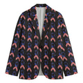 American Flag Ribbon Pattern Print Men's Blazer