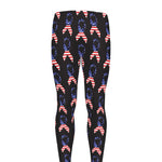 American Flag Ribbon Pattern Print Men's leggings