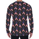 American Flag Ribbon Pattern Print Men's Long Sleeve T-Shirt