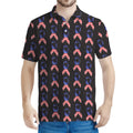 American Flag Ribbon Pattern Print Men's Polo Shirt