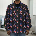 American Flag Ribbon Pattern Print Men's Shirt Jacket