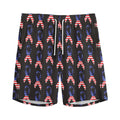 American Flag Ribbon Pattern Print Men's Athletic Shorts