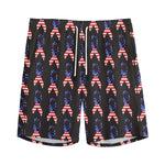 American Flag Ribbon Pattern Print Men's Sports Shorts