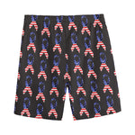 American Flag Ribbon Pattern Print Men's Sports Shorts