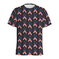 American Flag Ribbon Pattern Print Men's Athletic T-Shirt