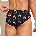 American Flag Ribbon Pattern Print Men's Swim Briefs
