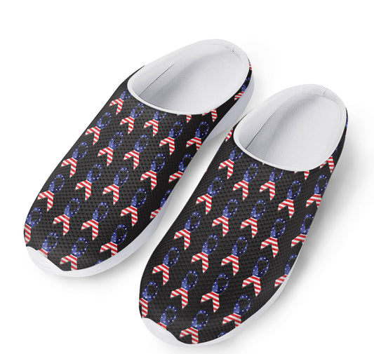 American Flag Ribbon Pattern Print Mesh Casual Shoes