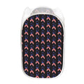 American Flag Ribbon Pattern Print Mesh Laundry Hamper
