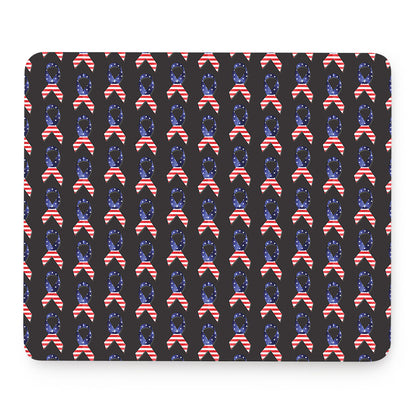 American Flag Ribbon Pattern Print Mouse Pad