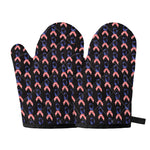 American Flag Ribbon Pattern Print Oven Mitts