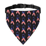 American Flag Ribbon Pattern Print Over The Collar Dog Bandana