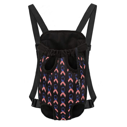 American Flag Ribbon Pattern Print Pet Carrier Backpack