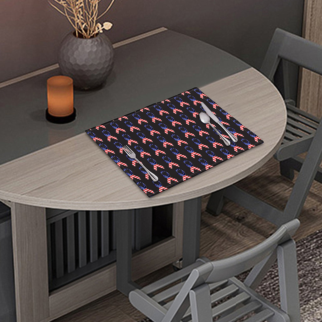American Flag Ribbon Pattern Print Placemat