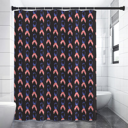 American Flag Ribbon Pattern Print Premium Shower Curtain