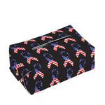 American Flag Ribbon Pattern Print Rectangle Tissue Box Cover