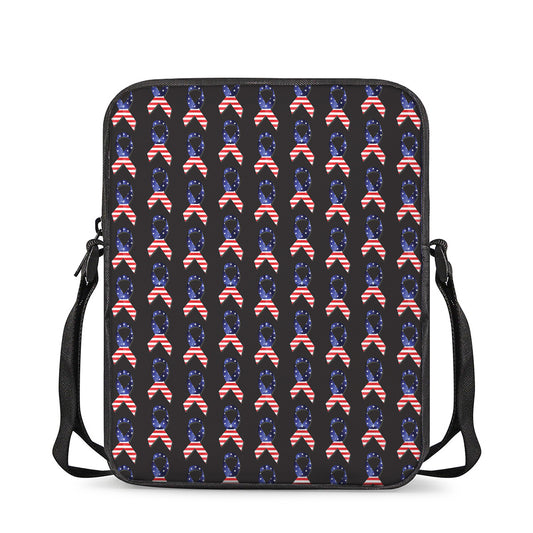 American Flag Ribbon Pattern Print Rectangular Crossbody Bag