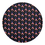 American Flag Ribbon Pattern Print Round Blanket