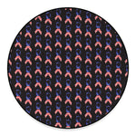 American Flag Ribbon Pattern Print Round Floor Mat