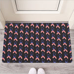 American Flag Ribbon Pattern Print Rubber Doormat