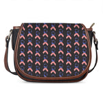 American Flag Ribbon Pattern Print Saddle Bag
