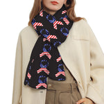 American Flag Ribbon Pattern Print Scarf