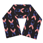 American Flag Ribbon Pattern Print Scarf