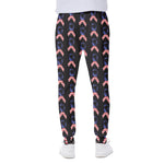 American Flag Ribbon Pattern Print Scuba Joggers