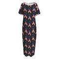 American Flag Ribbon Pattern Print Short Sleeve Long Nightdress