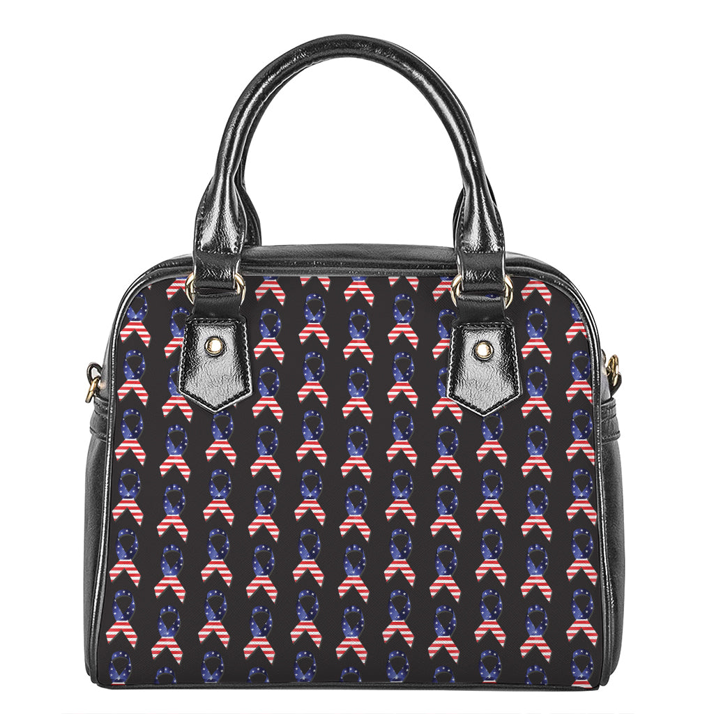 American Flag Ribbon Pattern Print Shoulder Handbag