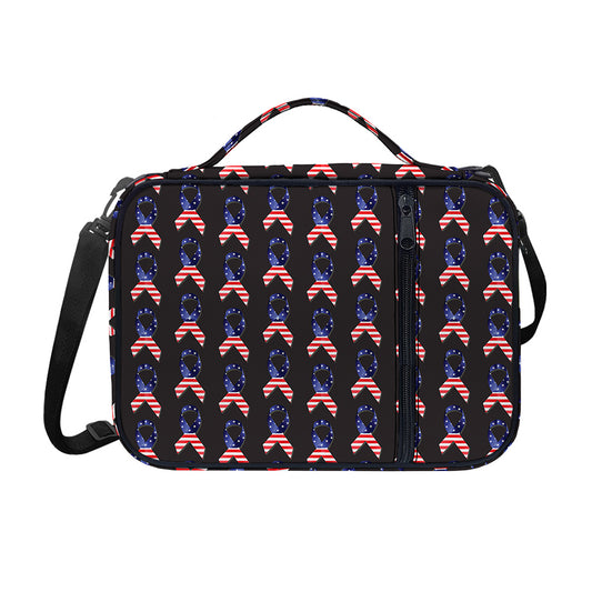 American Flag Ribbon Pattern Print Shoulder Strap Bible Bag