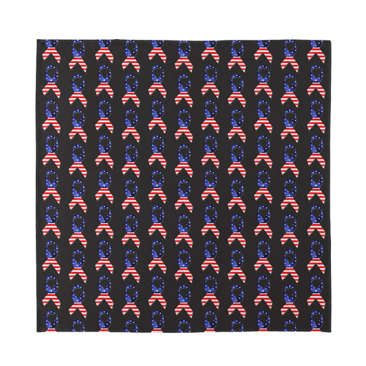 American Flag Ribbon Pattern Print Silk Bandana