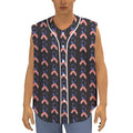 American Flag Ribbon Pattern Print Sleeveless Baseball Jersey