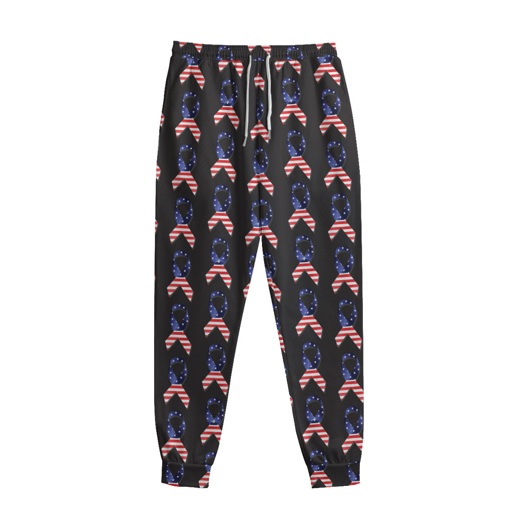 American Flag Ribbon Pattern Print Sweatpants