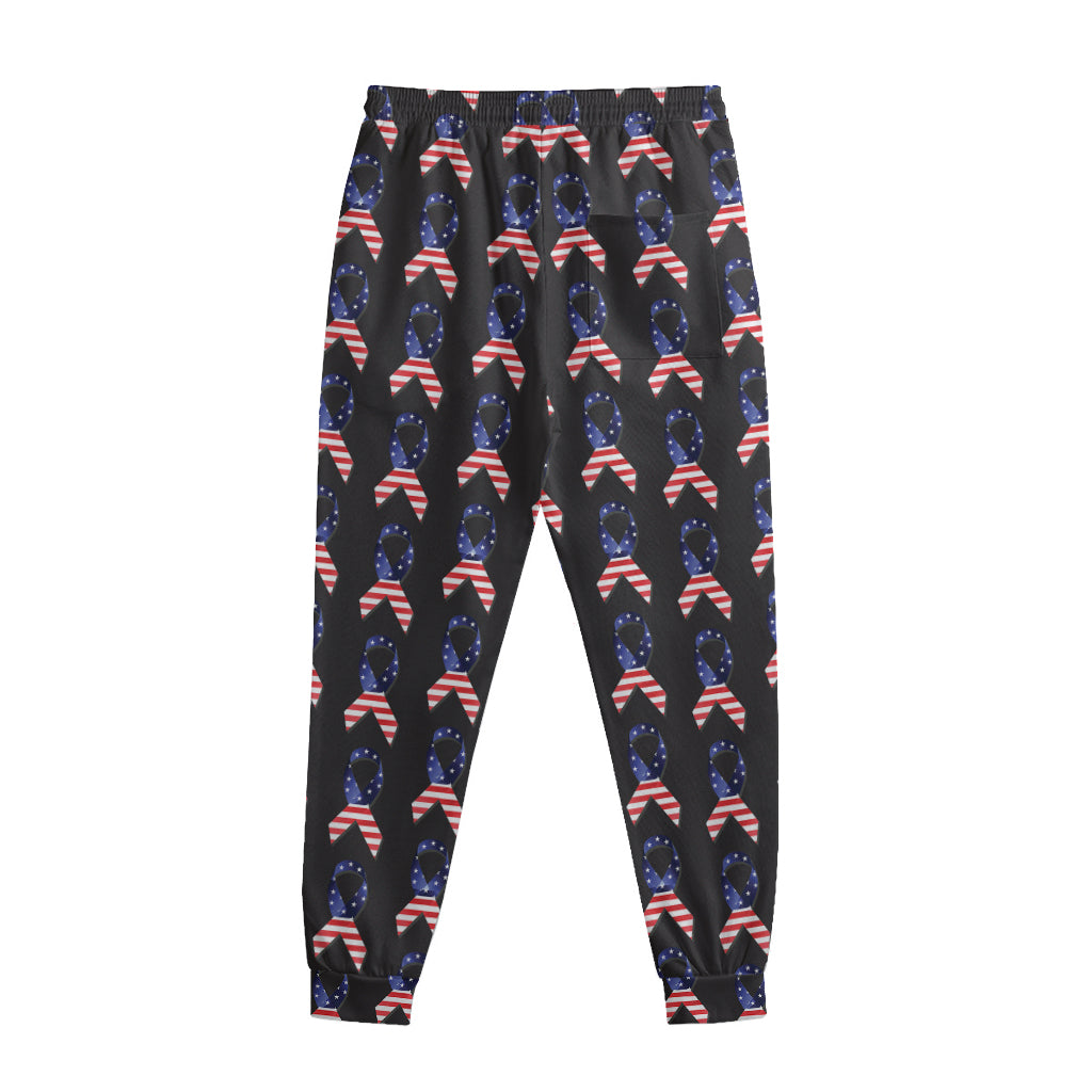 American Flag Ribbon Pattern Print Sweatpants