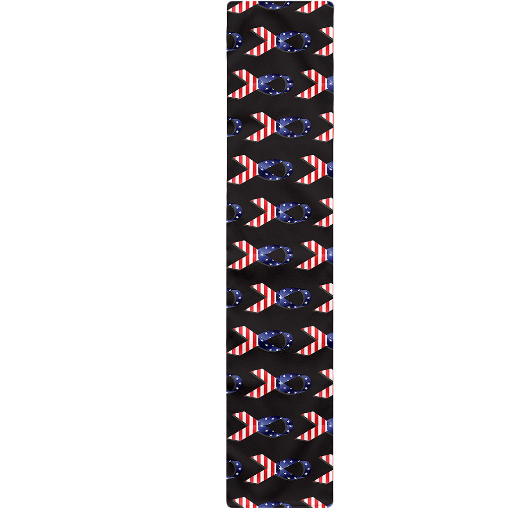 American Flag Ribbon Pattern Print Table Runner