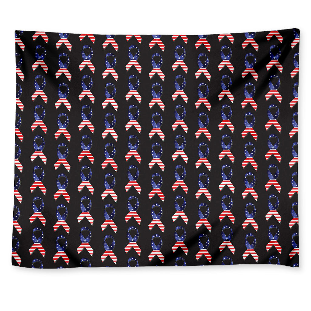 American Flag Ribbon Pattern Print Tapestry