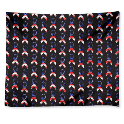 American Flag Ribbon Pattern Print Tapestry