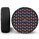 American Flag Ribbon Pattern Print Tire Cover With Camera Hole