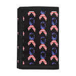 American Flag Ribbon Pattern Print Trifold Wallet