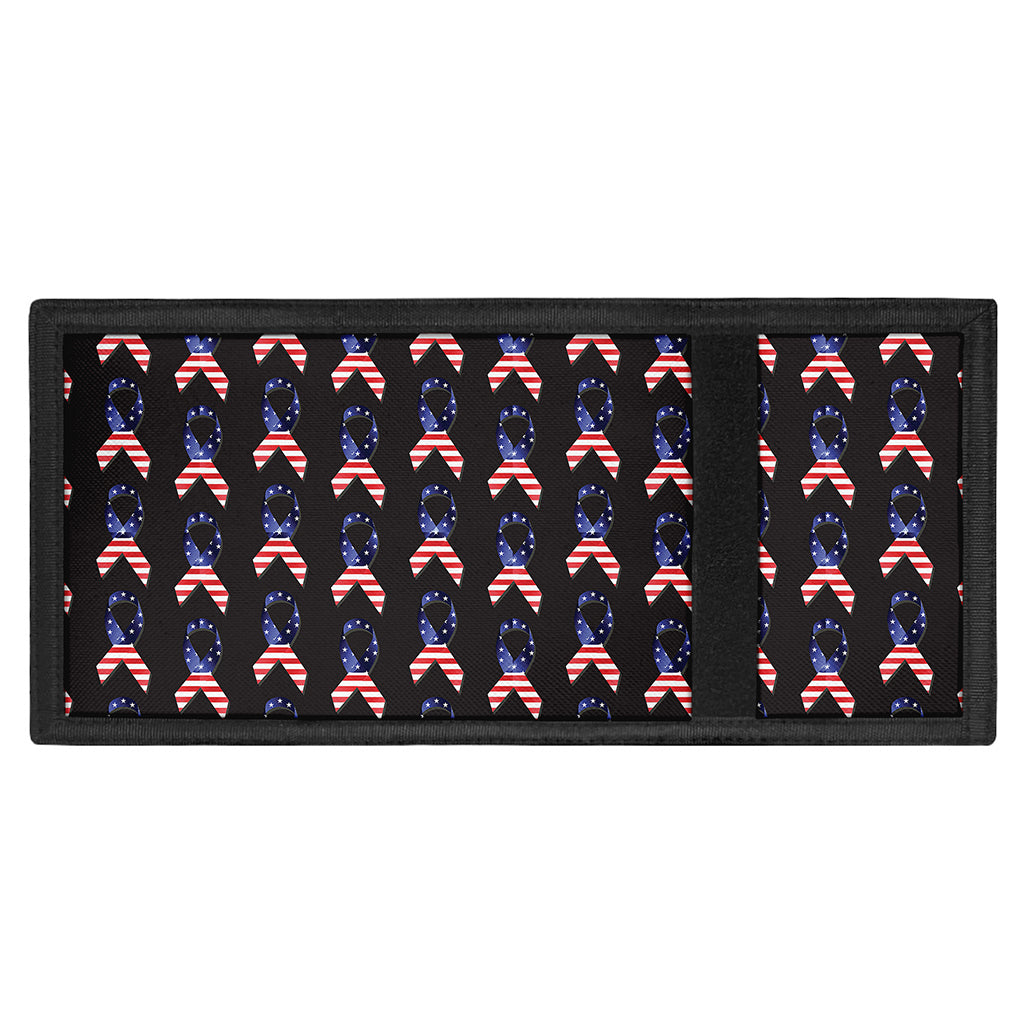 American Flag Ribbon Pattern Print Trifold Wallet