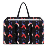 American Flag Ribbon Pattern Print Utility Tote Bag