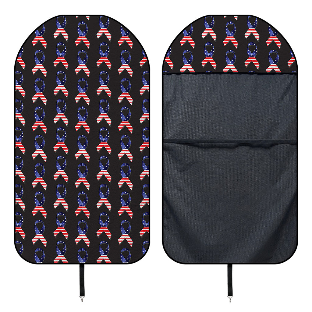 American Flag Ribbon Pattern Print Waterproof Car Seat Cover