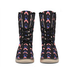 American Flag Ribbon Pattern Print Winter Boots