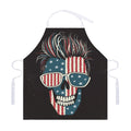 American Flag Skull Print Adjustable Apron