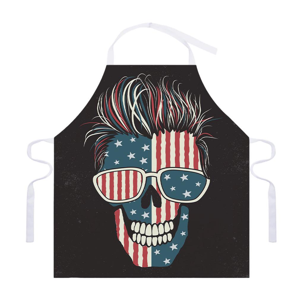 American Flag Skull Print Adjustable Apron